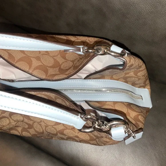 Coach Hallie Shoulder Hobo Bag in Signature Canvas - Picture 10 of 15